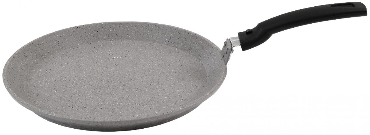 Сковорода блинная Kukmara Мраморная 220а, 22 см, съемная ручка, светлый мрамор