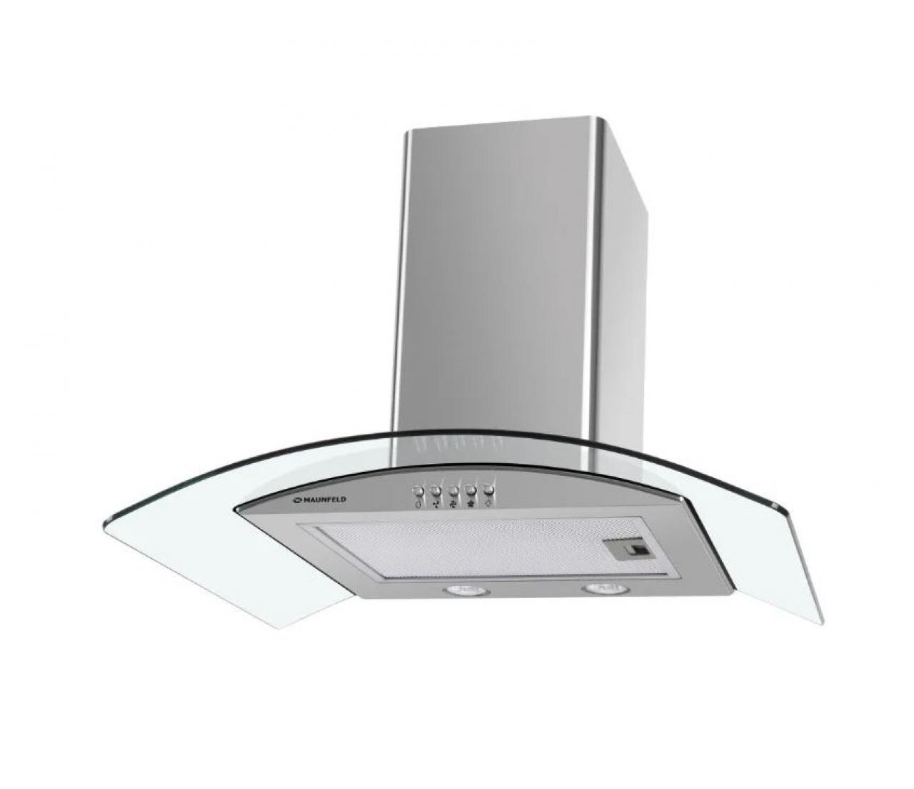 Каминная вытяжка MAUNFELD Ancona PlusA 50 нержавеющая сталь\прозрачное стекло