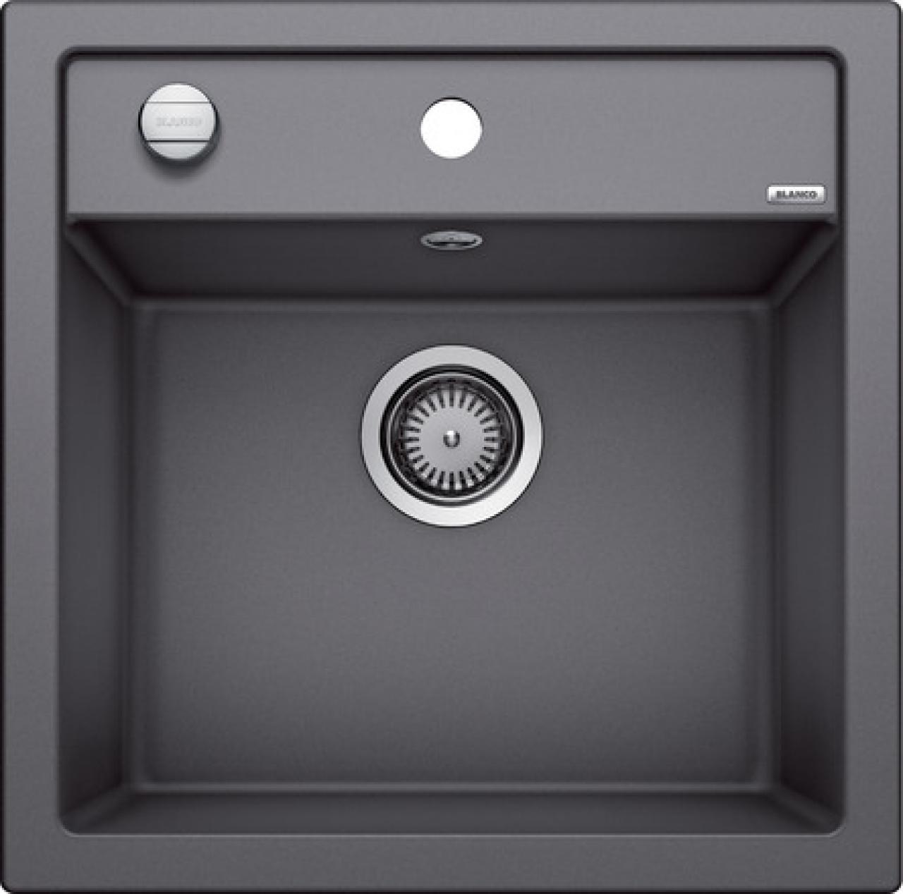 Врезная кухонная мойка Blanco Dalago 5 Silgranit PuraDur 51.5х51см искусственный гранит темная скала