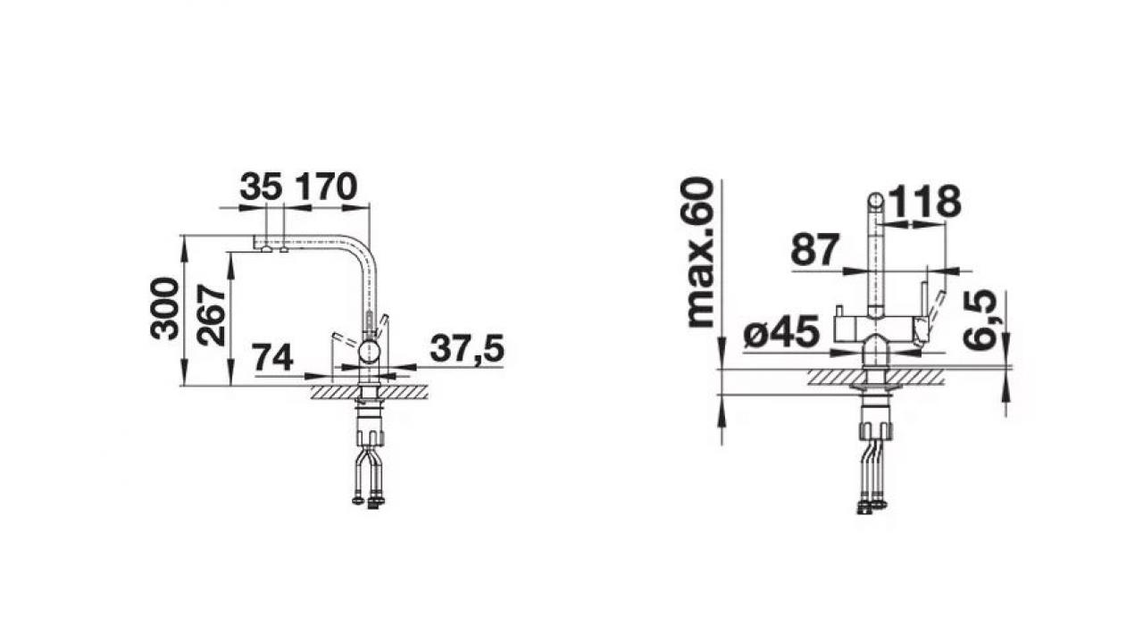Смеситель для кухни (мойки) Blanco Fontas II (гранит) однорычажный гранит кофе