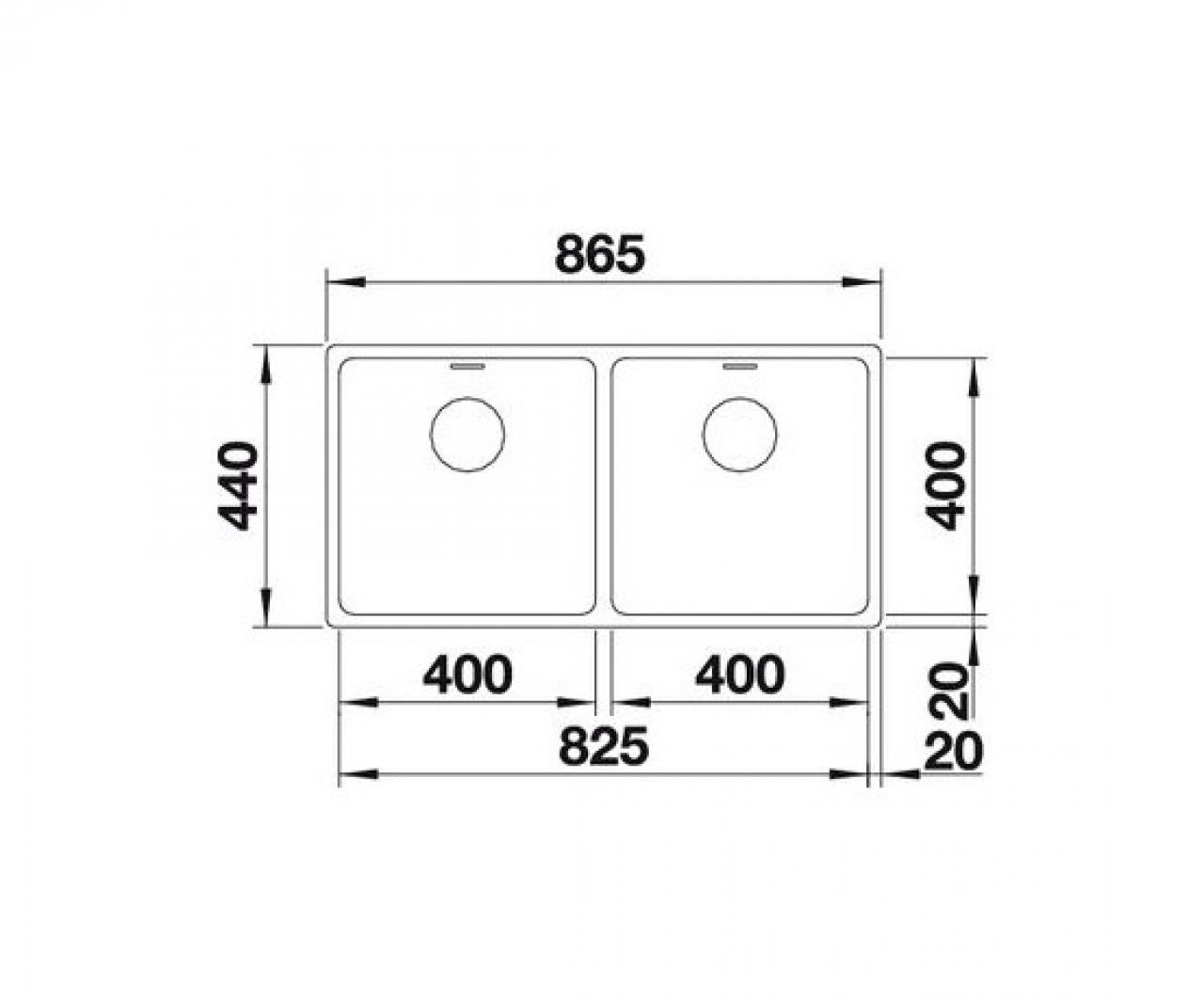Врезная кухонная мойка Blanco Andano 400/400-U 86.5х44см нержавеющая сталь