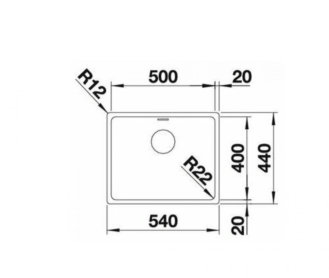 Интегрированная кухонная мойка Blanco Andano 500-IF 54х44см нержавеющая сталь