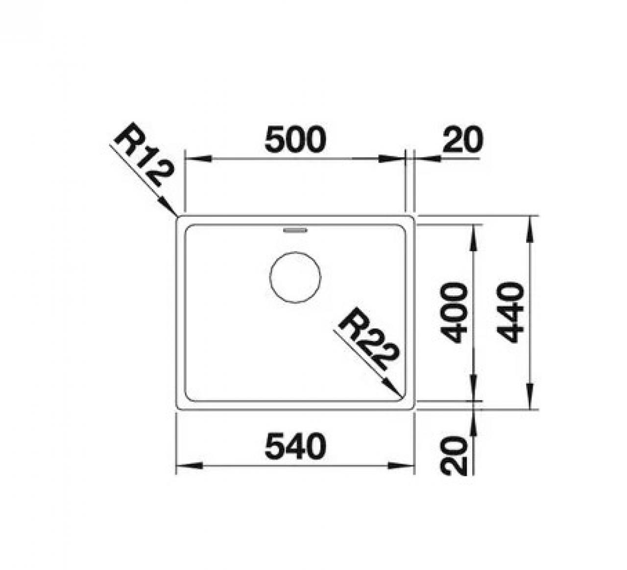 Врезная кухонная мойка Blanco Andano 500-U 54х44см нержавеющая сталь