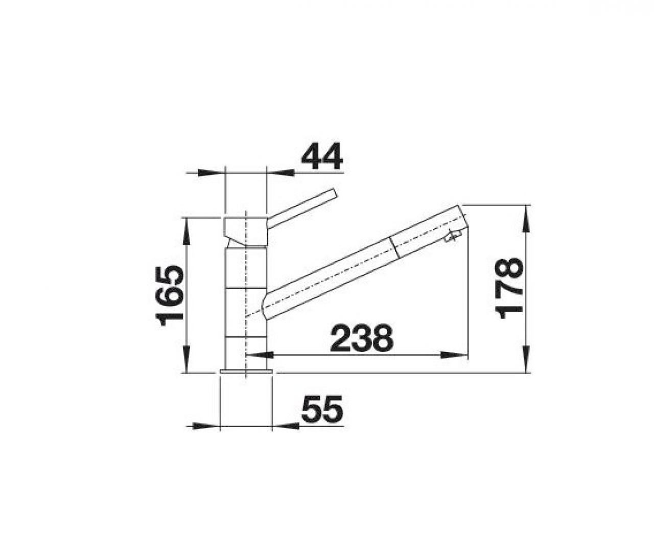 Смеситель для кухни (мойки) Blanco Kano (хром) однорычажный