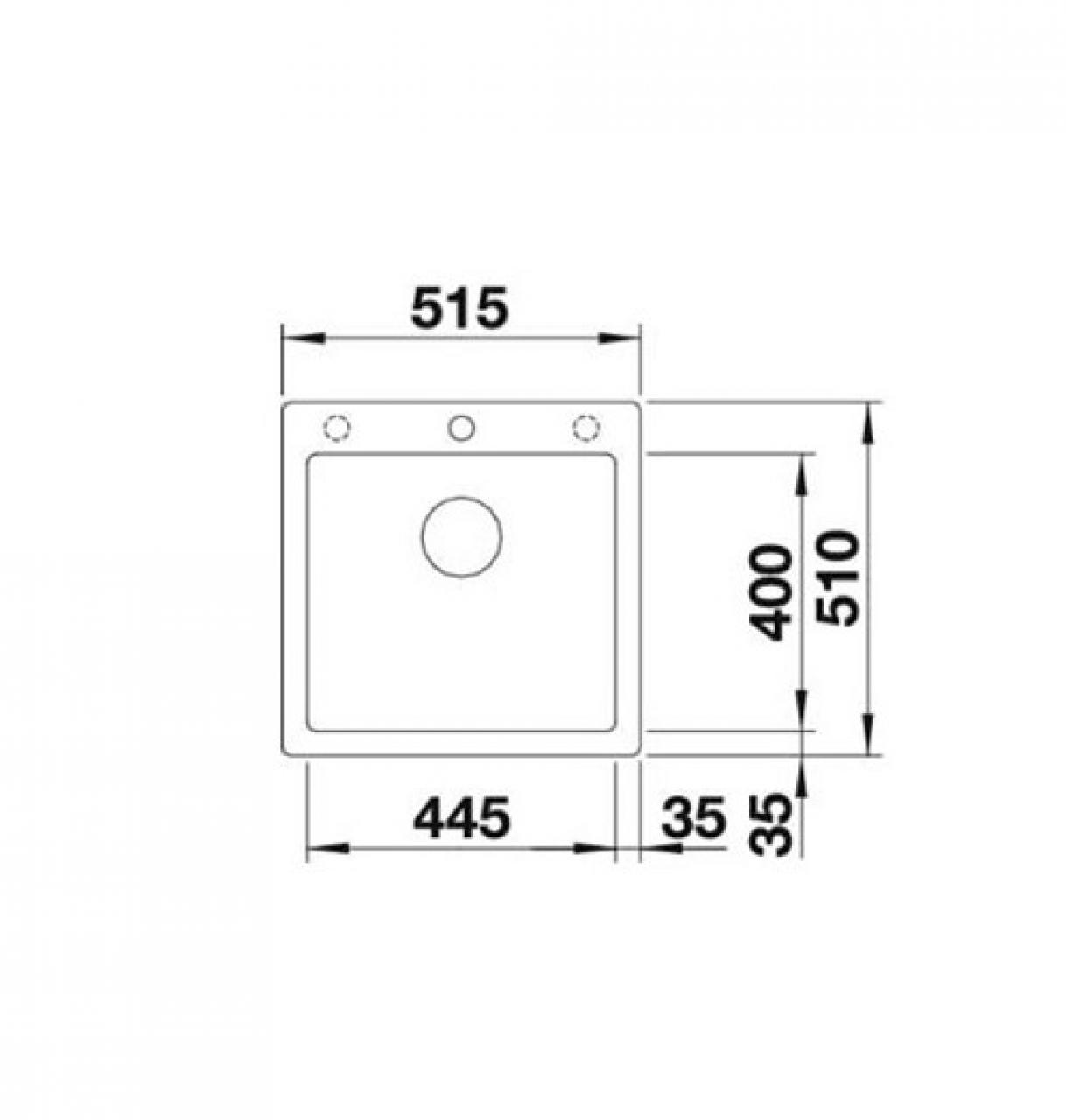 Врезная кухонная мойка Blanco Pleon 5 51.5х51см искусственный гранит черный