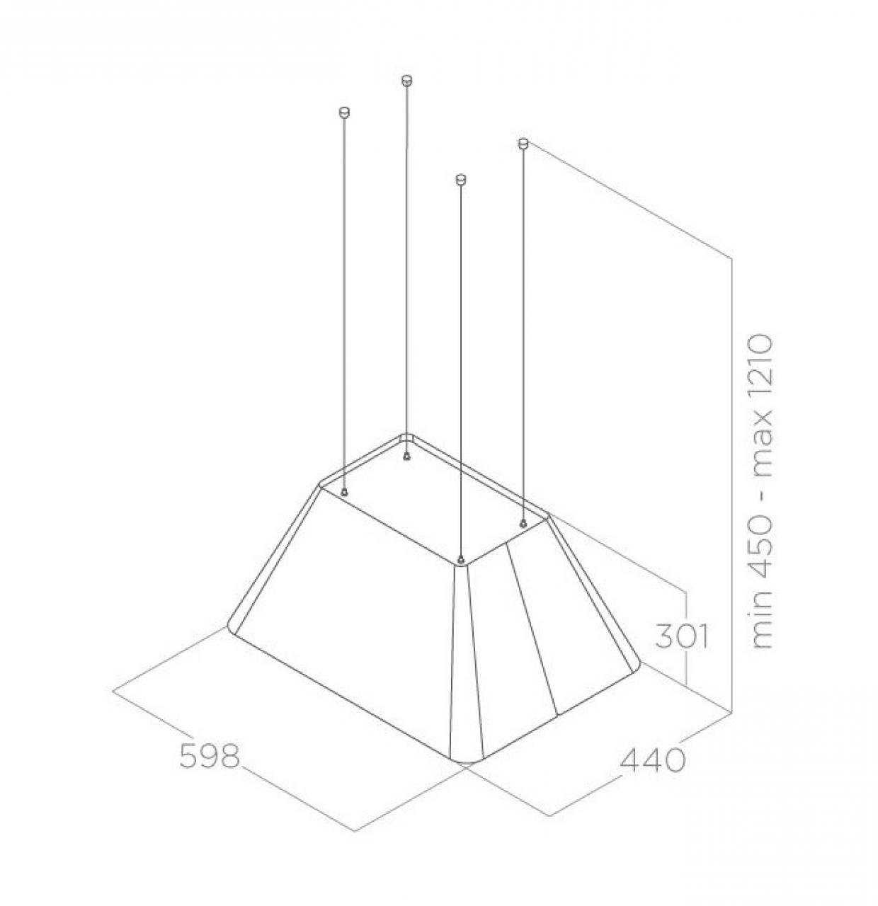 Вытяжка островная ELICA IKONA LIGHT IX/F/60 нержавеющая сталь