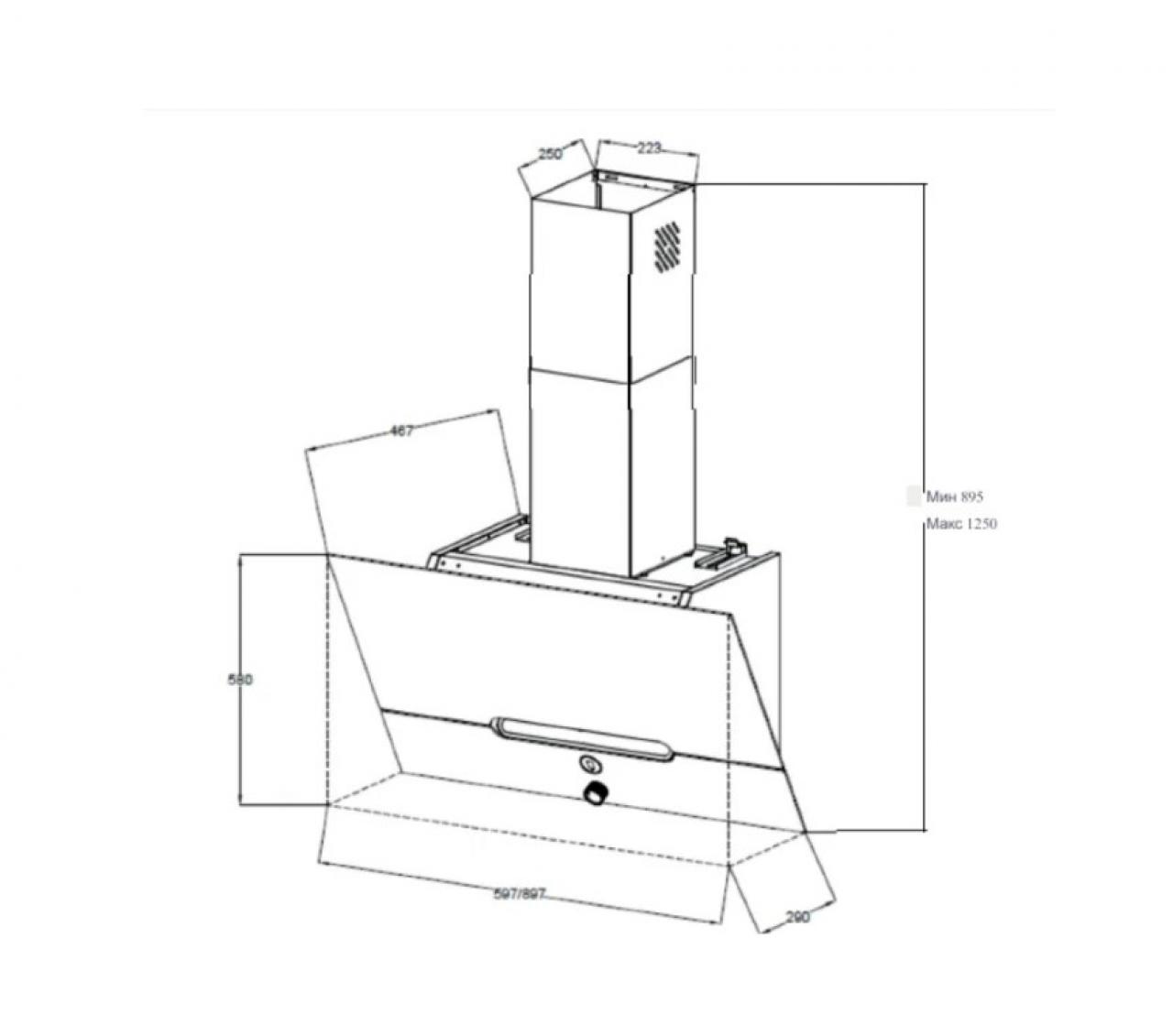 Каминная вытяжка Jacky's JV WW682