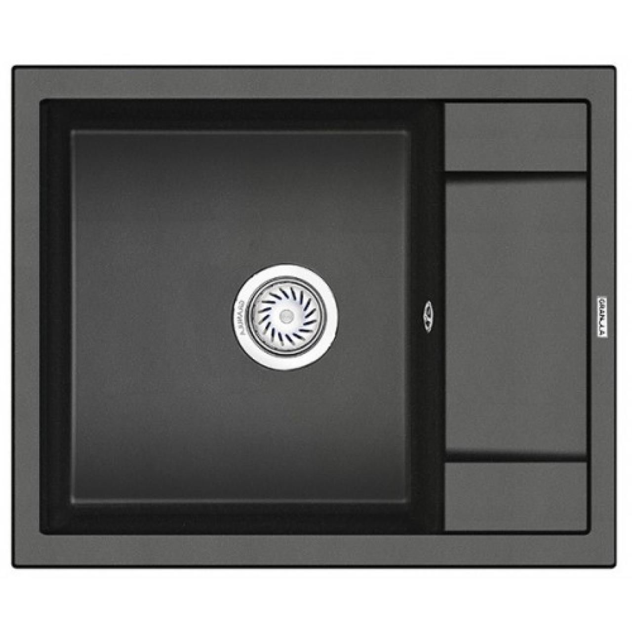 Врезная кухонная мойка 60 см GRANULA 6002 шварц металлик