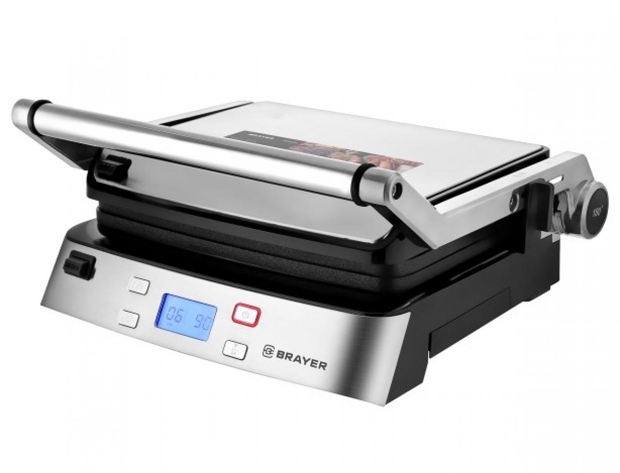Гриль-пресс BRAYER BR2006, 35х38х20 см, антипригарное покрытие пластин