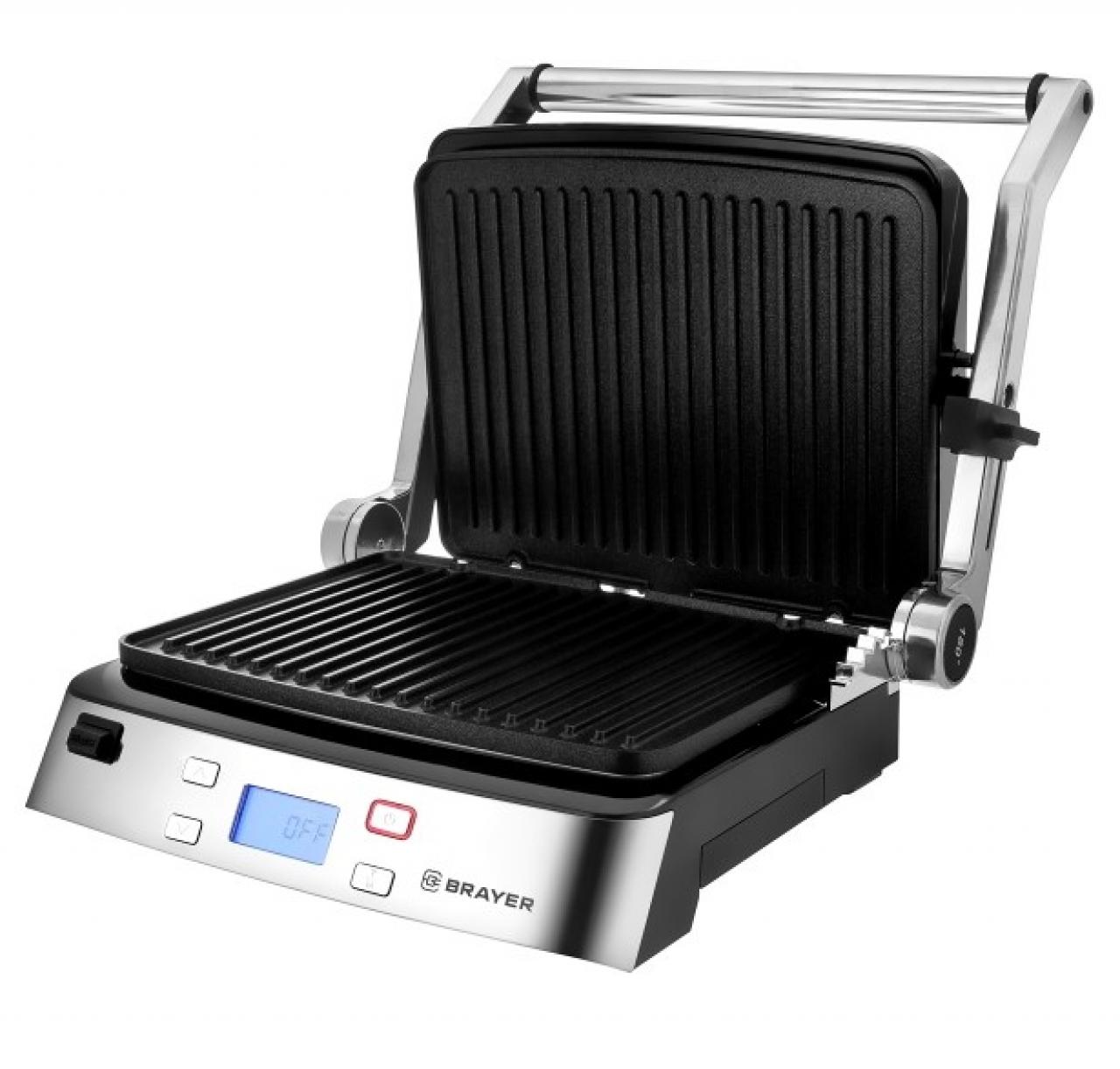 Гриль-пресс BRAYER BR2006, 35х38х20 см, антипригарное покрытие пластин