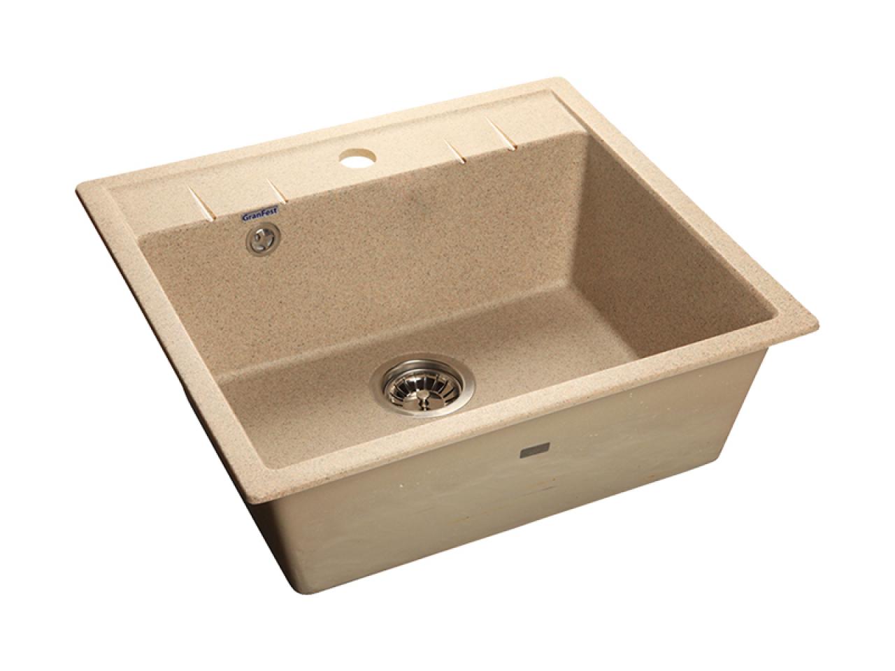 Врезная кухонная мойка GranFest QUADRO GF-Q-561 песочный