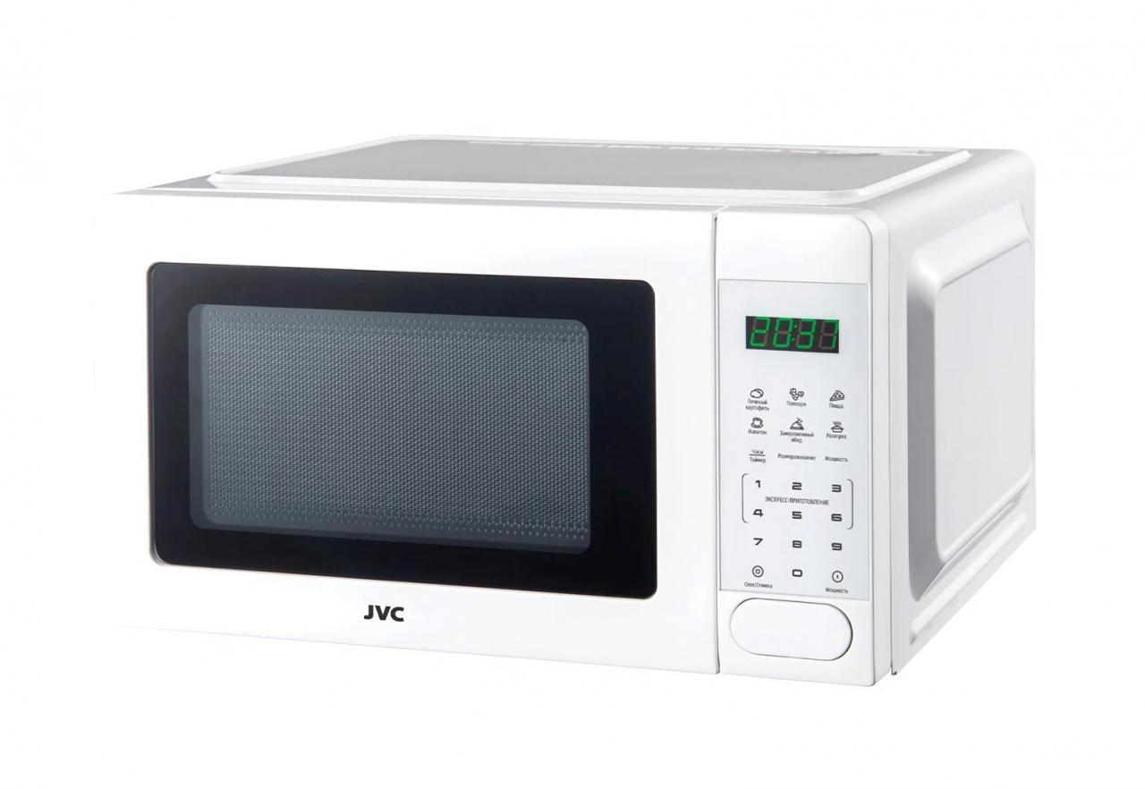 Микроволновая печь JVC JK-MW365S 20 л с сенсорным управлением, таймер на 99 минут, 6 автопрограмм, 10 уровней мощности, 700 Вт