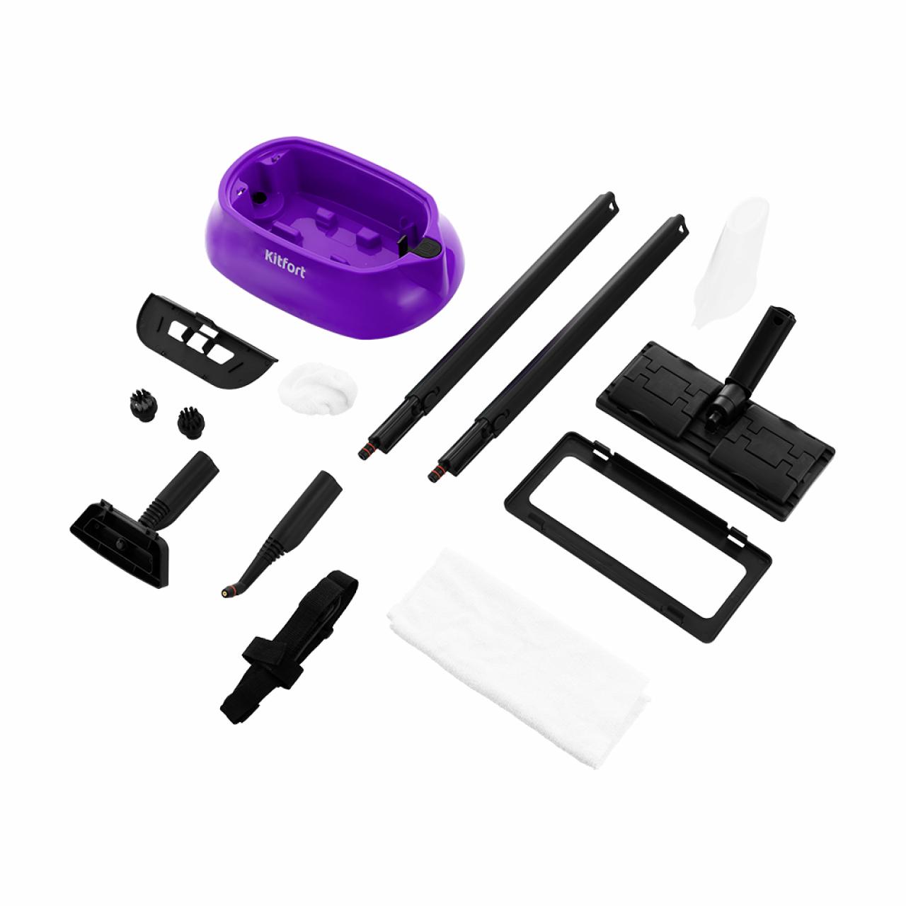 Пароочиститель Kitfort KT-9102 черно-фиолетовый