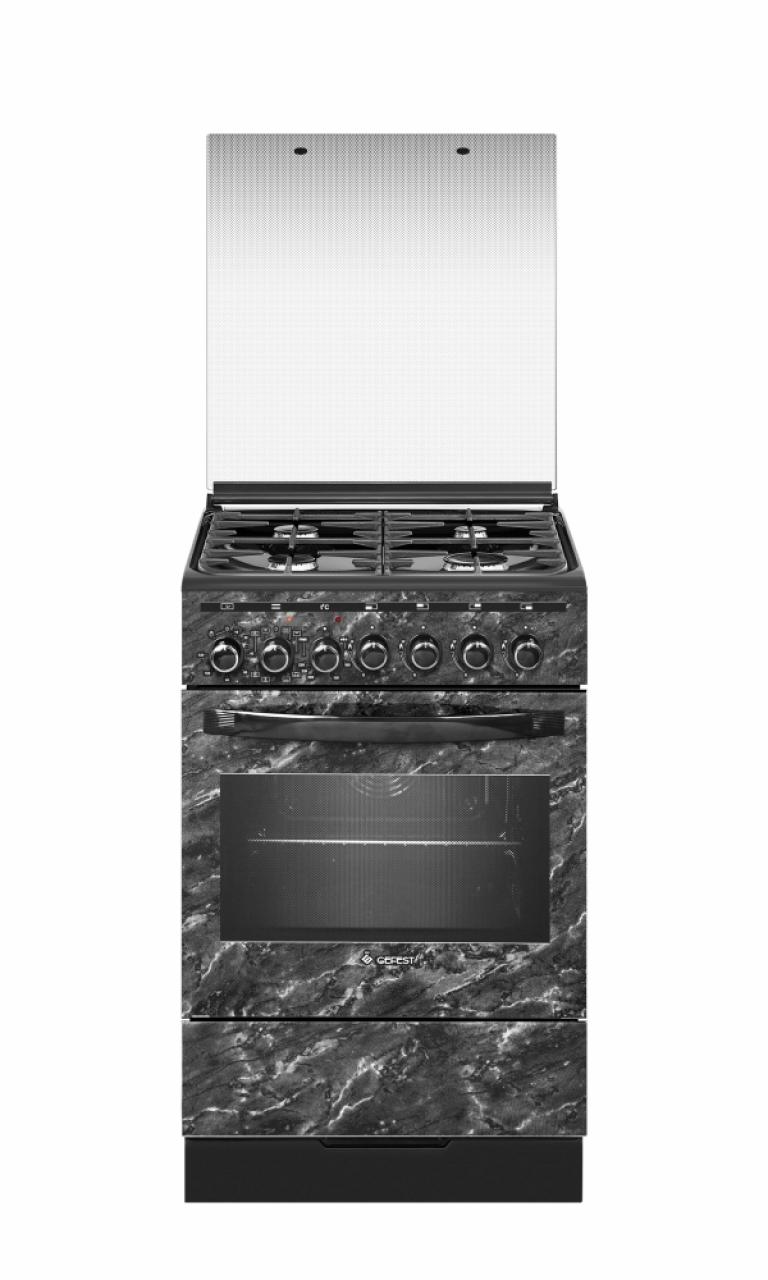 Кухонная плита GEFEST ПГЭ 5302-03 0053 черный с рисунком мрамор