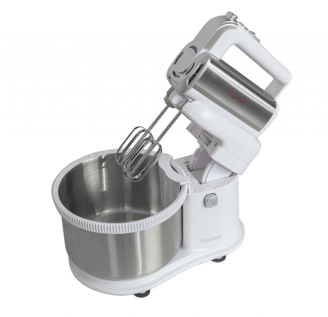Миксер Pioneer MX345 белый/серебристый