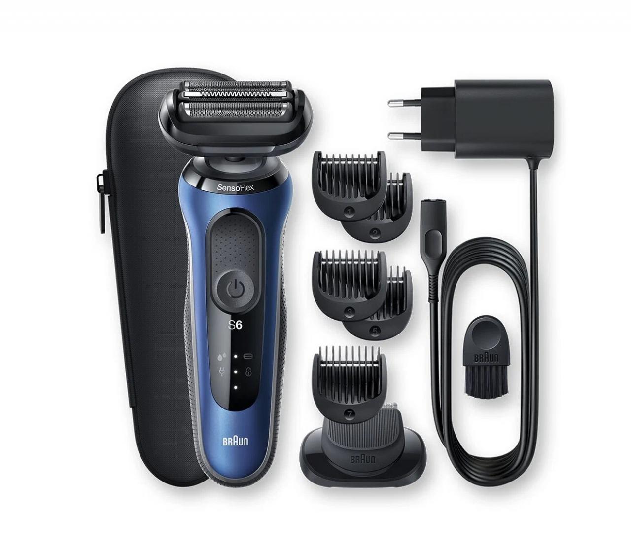 Электробритва Braun 61-B1500s Series 6 синий/черный