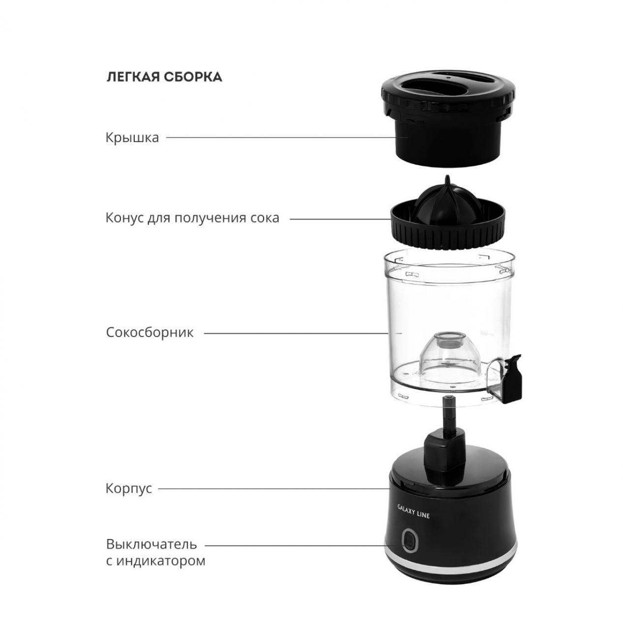 Соковыжималка GALAXY LINE GL 0855 черный
