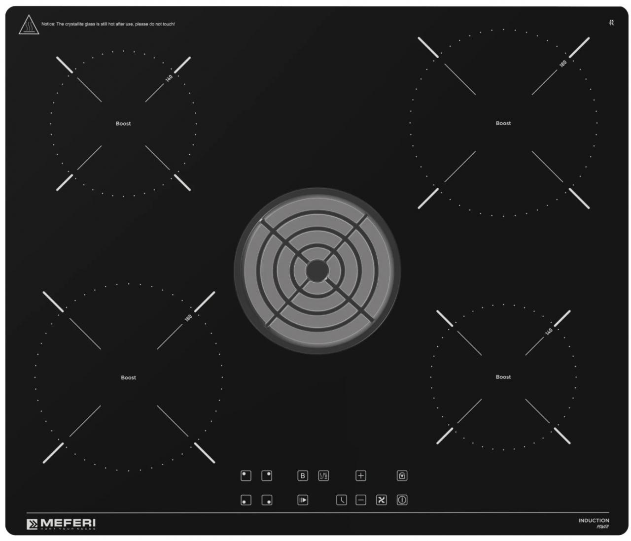 Варочная поверхность с вытяжкой MEFERI XSMART60BK POWER
