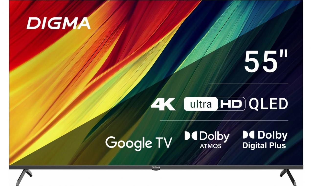 QLED-телевизор DIGMA DM-LED55UQB31 55" черный