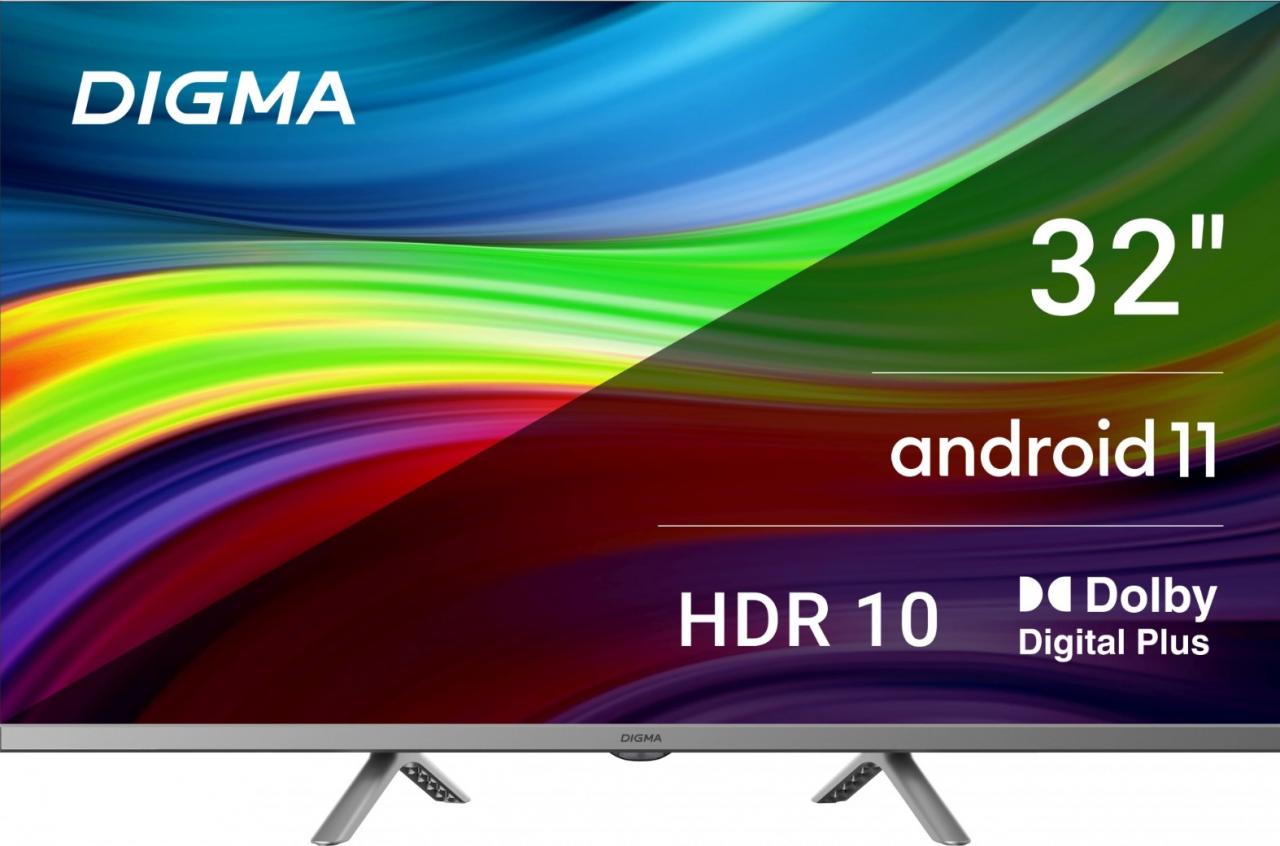 32" LED-телевизор Digma DM-LED32SBB39 темно-серебристый