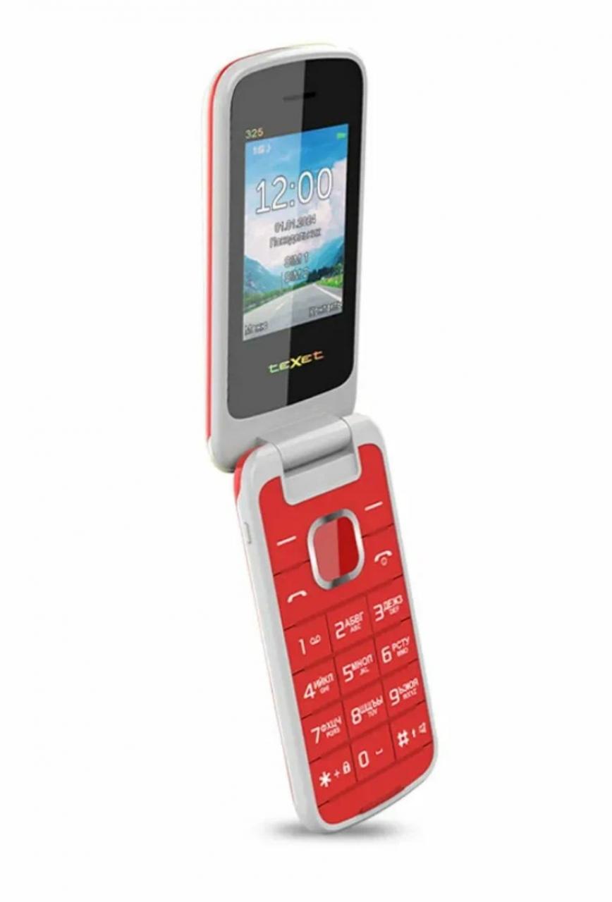 Мобильный телефон кнопочный Texet TM-325, 1000 mAh, 2SIM гранатовый