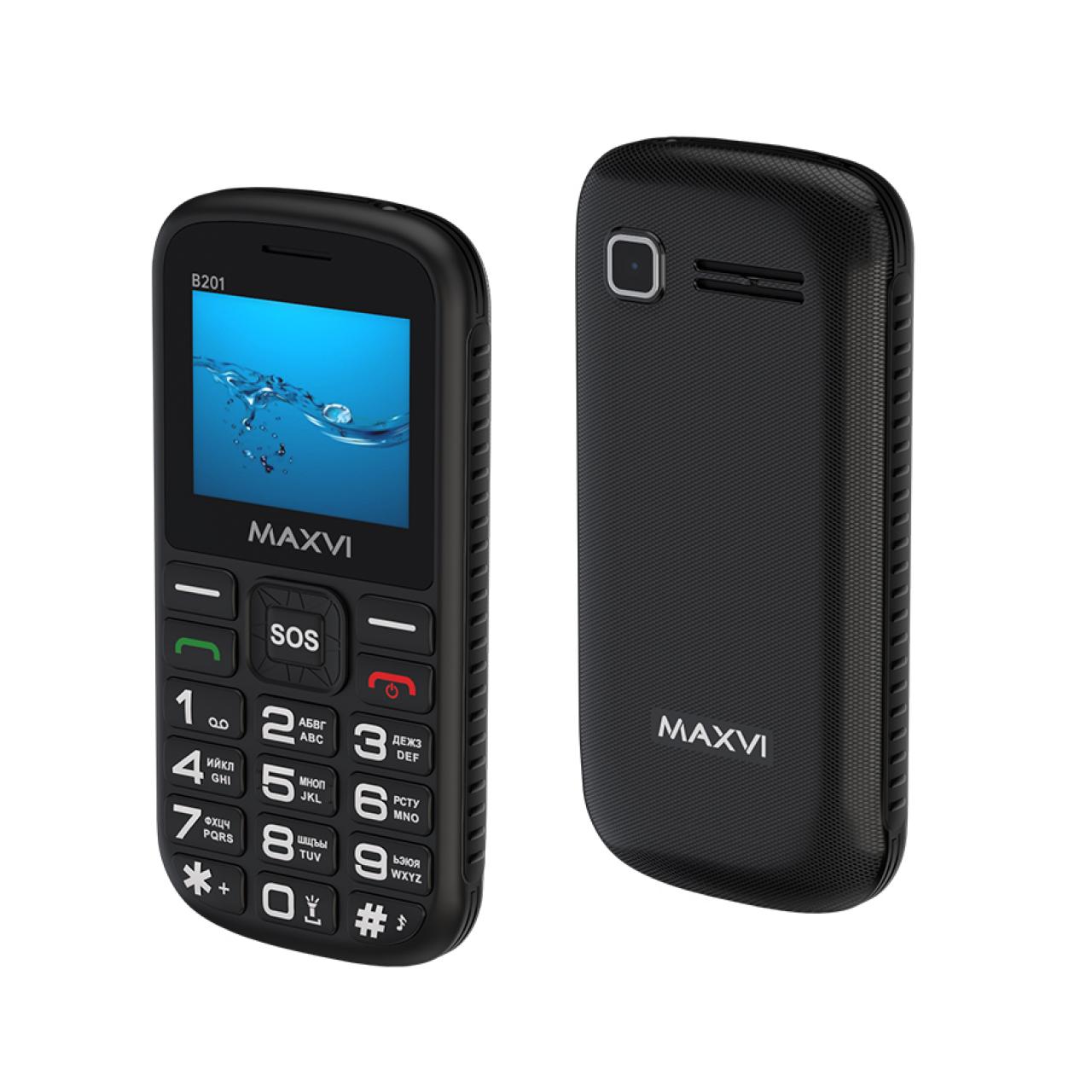 Мобильный (сотовый) телефон MAXVI B201 2 SIM черный