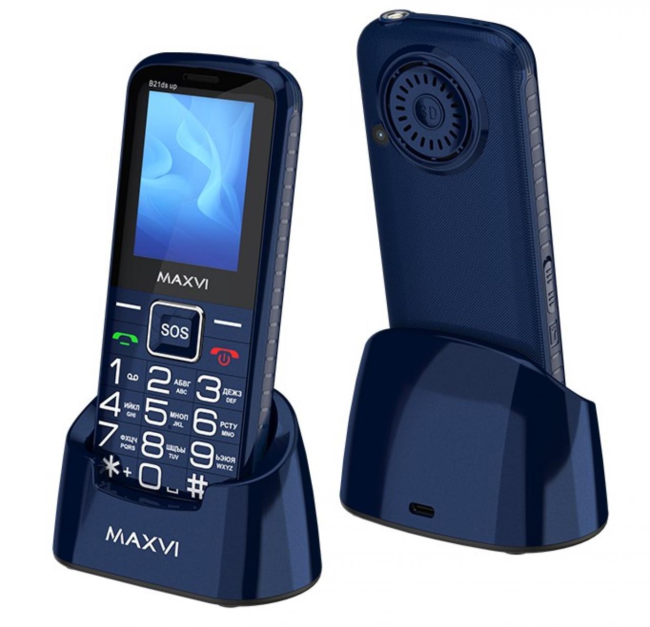 Мобильный телефон Maxvi B21ds up синий