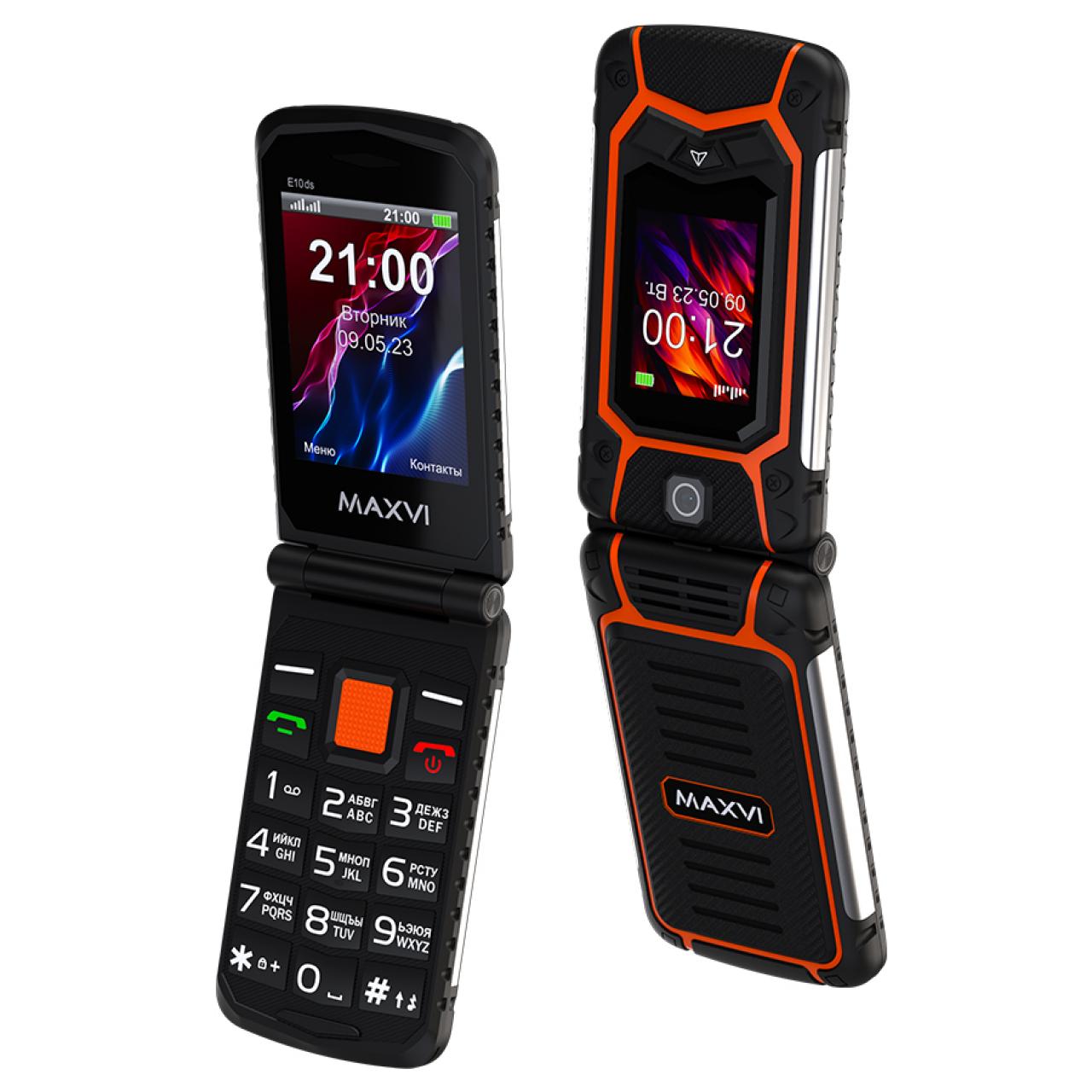 Сотовый телефон Maxvi E10ds orange