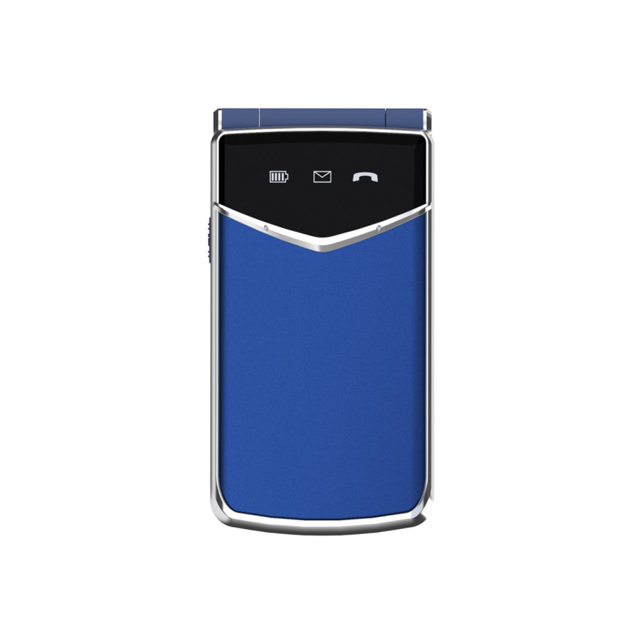 Телефон-раскладушка кнопочный Maxvi E11 синий/серебро