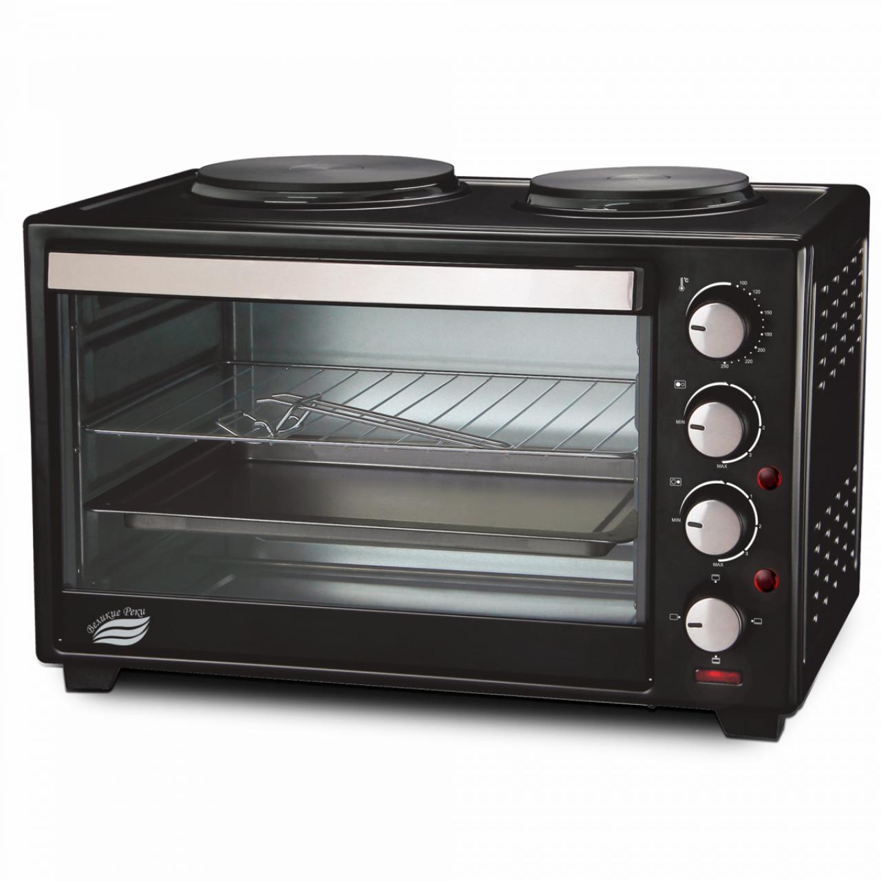 Мини-печь с плитой Великие Реки Днепр-2 черный