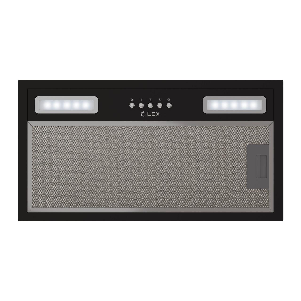 Вытяжка встраиваемая LEX HYPER 600 Light BL черный/нержавеющая сталь