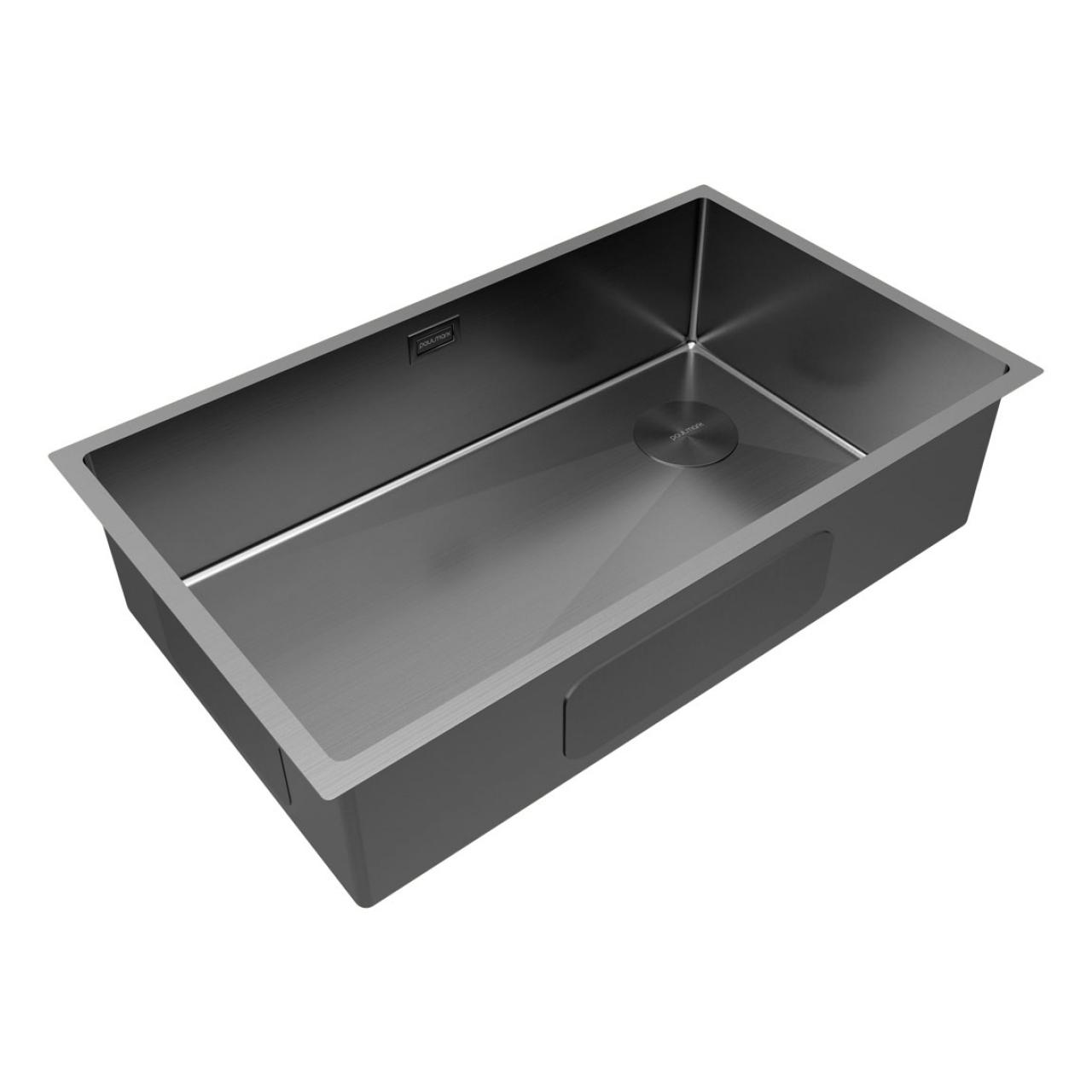Мойка кухонная Paulmark NEXT-SKEW 74 UNI (PM887444-GM) вороненая сталь
