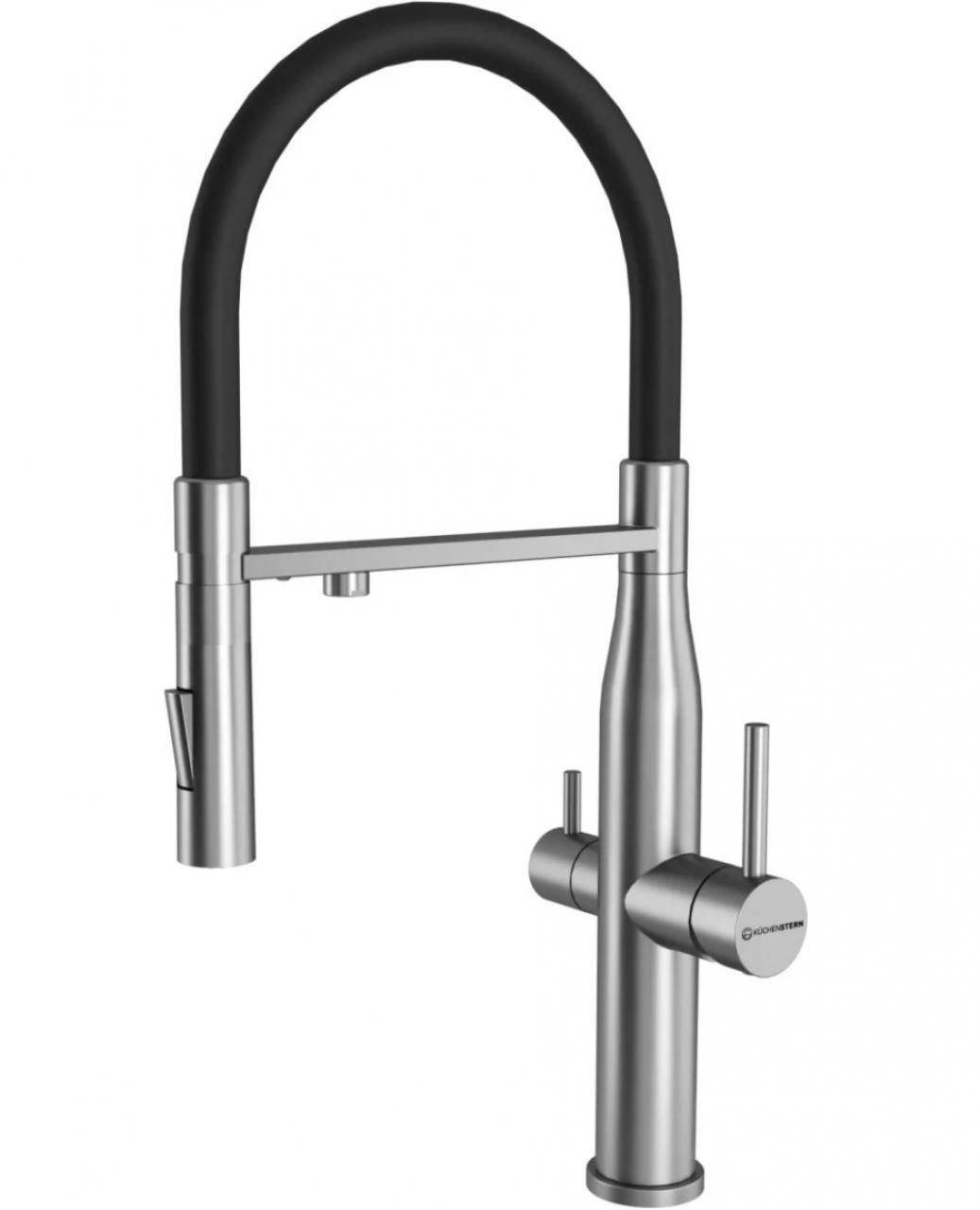 Смеситель кухонный KUCHENSTERN ELIT-FE (407SS40) нержавеющая сталь