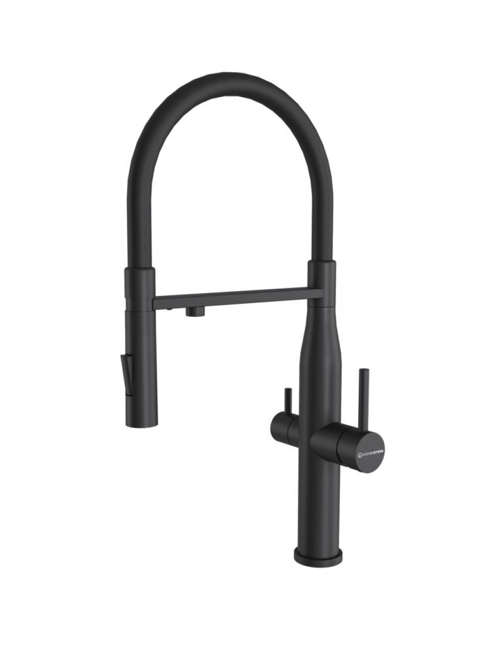 Смеситель кухонный KUCHENSTERN ELIT-FE (407BL40) черный