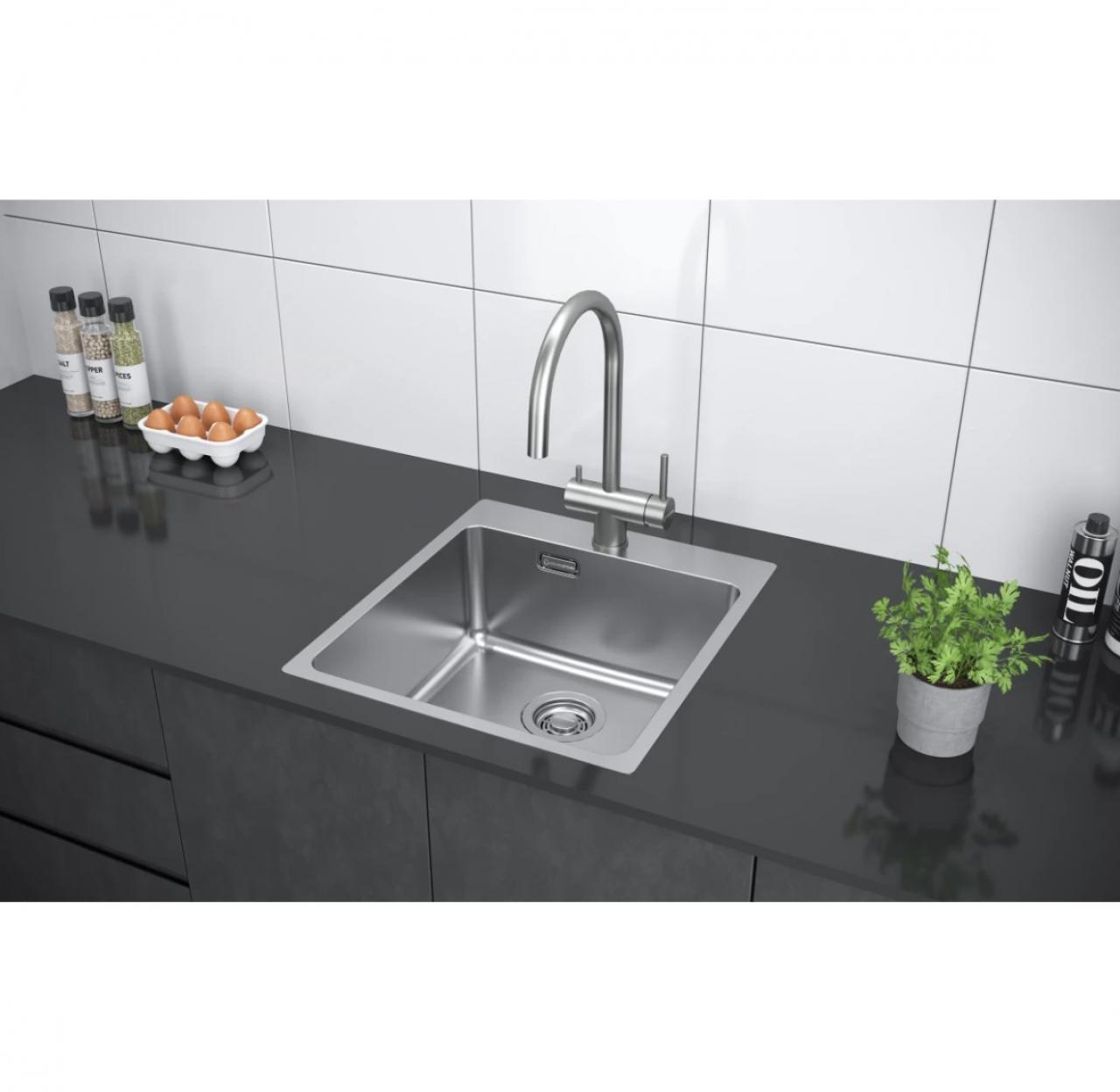 Мойка кухонная KUCHENSTERN HERD 45 (556SS50) нержавеющая сталь