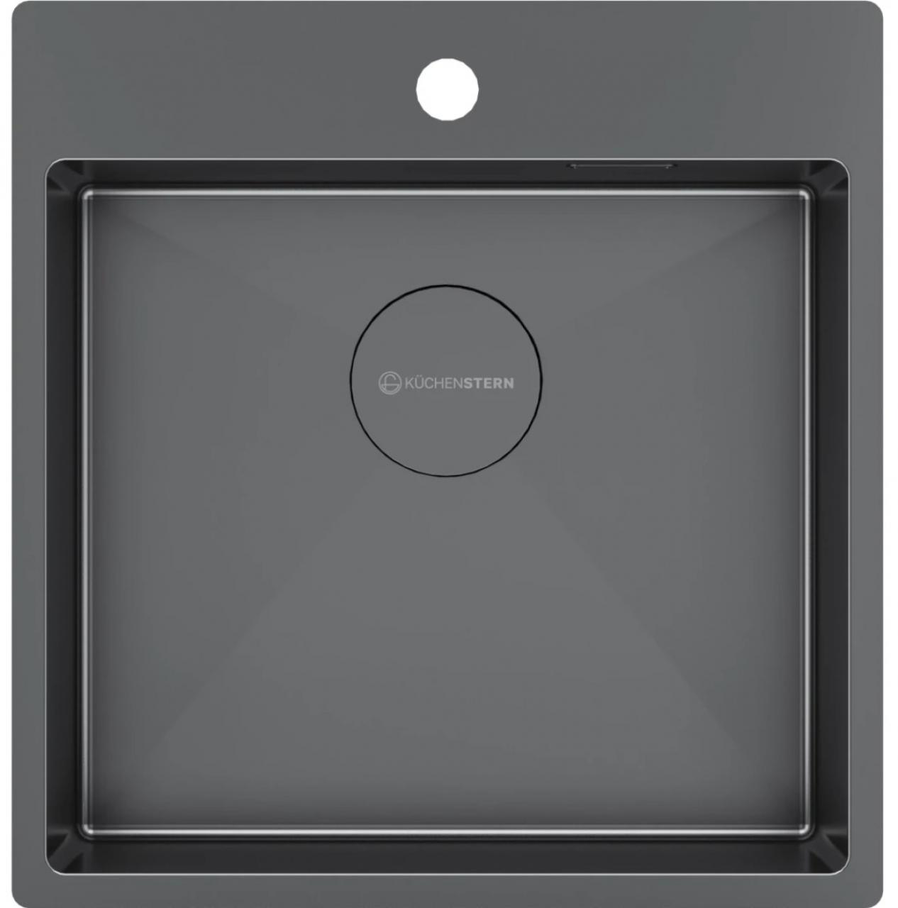 Мойка кухонная KUCHENSTERN WERK 50 (506GM50) вороненая сталь