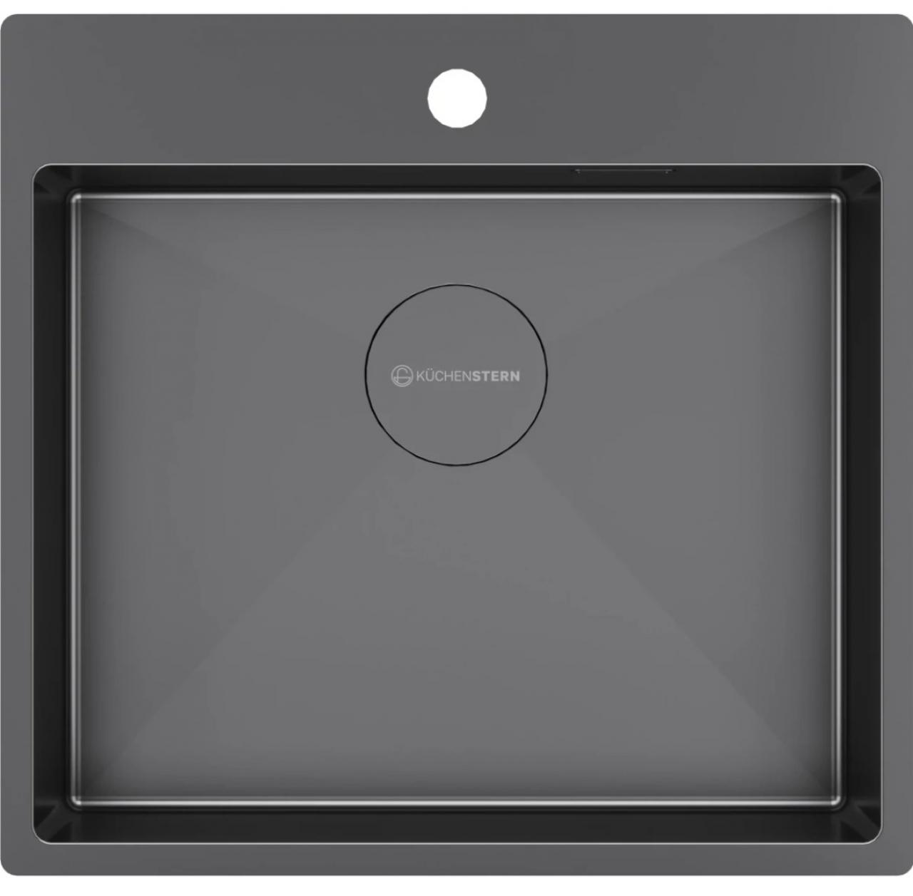 Мойка кухонная KUCHENSTERN WERK 60 (507GM50) вороненая сталь