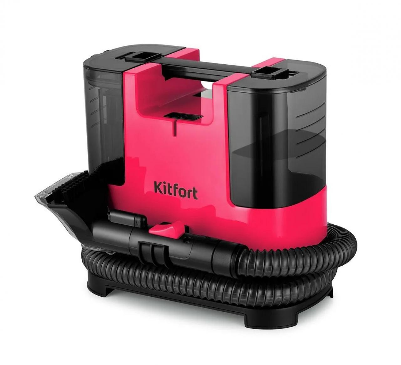 Моющий пылесос Kitfort КТ-5162-1 черный/малиновый