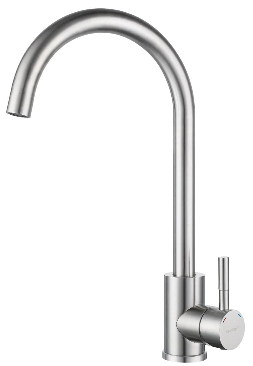 Смеситель кухонный GranFest Quarz GF-Z-5410 нержавеющая сталь
