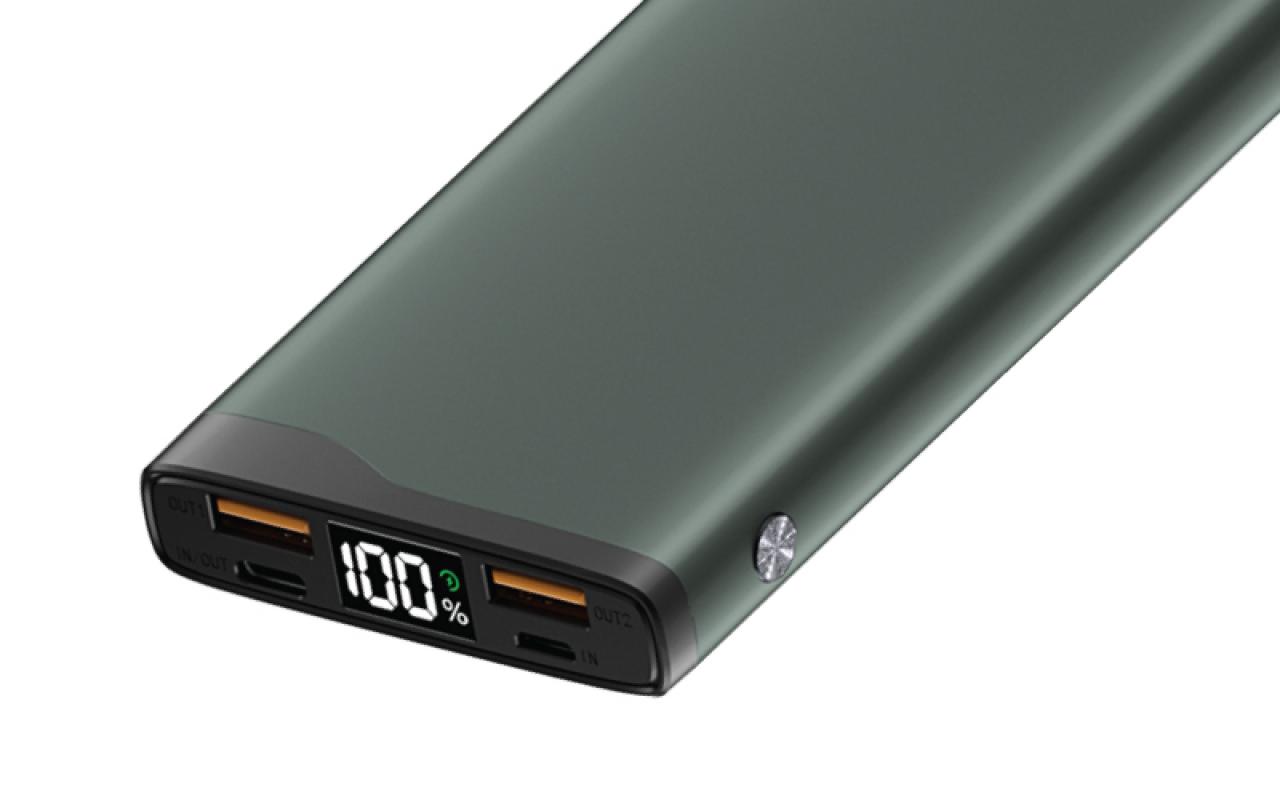 Внешний аккумулятор Olmio QL-10 10000mAh 22.5W, QC, РD серый