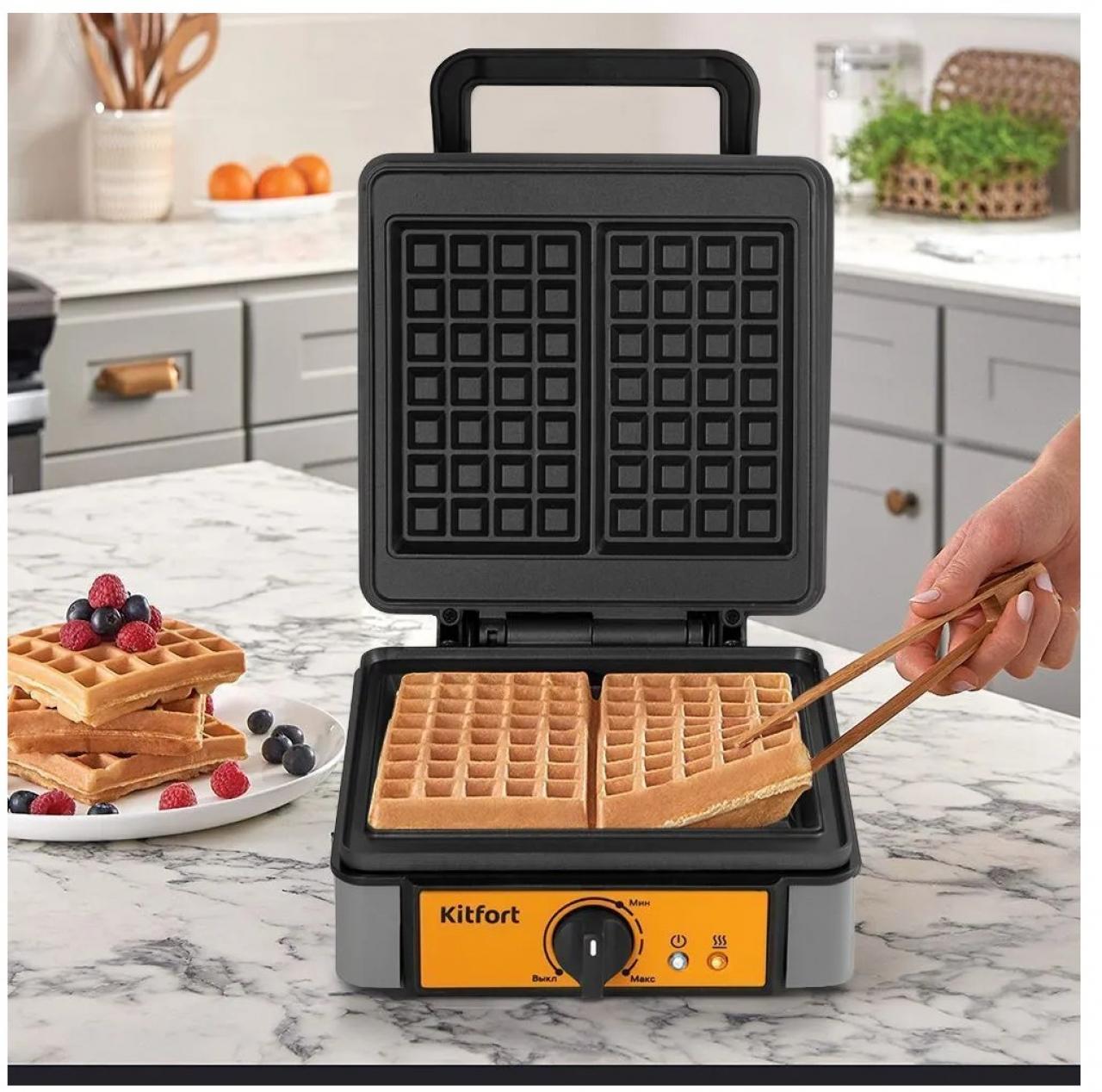 Вафельница для бельгийских вафель Kitfort КТ-1694