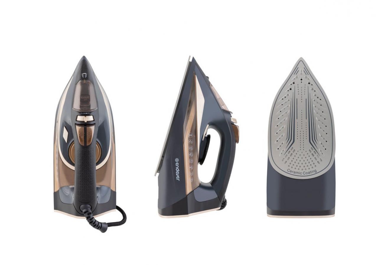 Утюг для одежды с автоотключением Endever Delta-233 черный/золотой