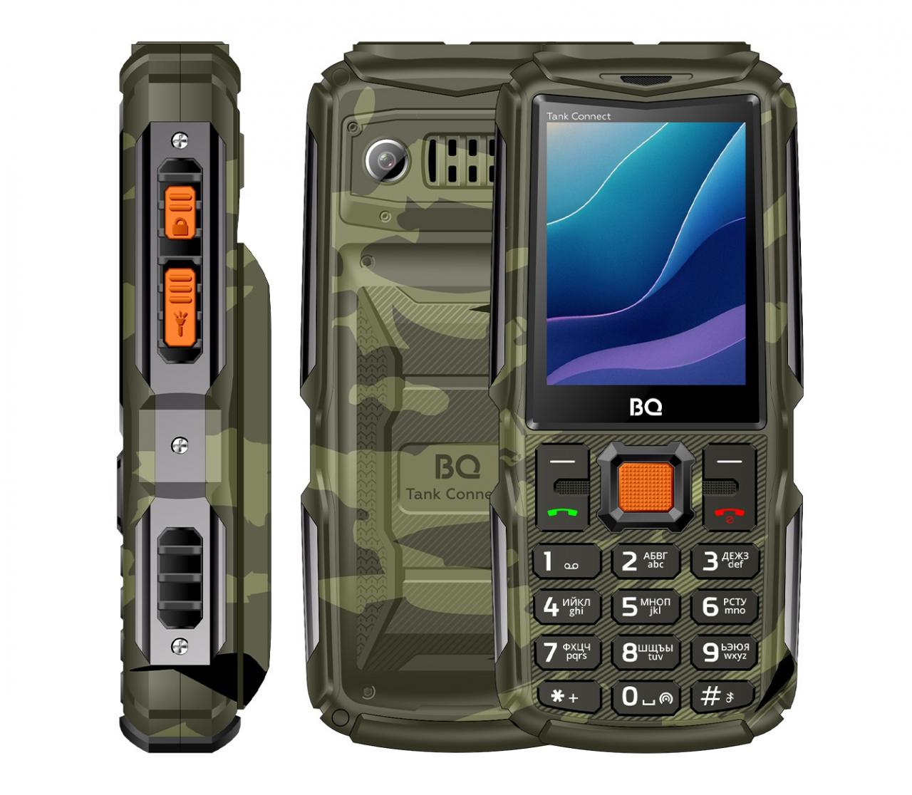 Сотовый телефон BQ 2430L Tank Connect Camouflage+Gunmetal