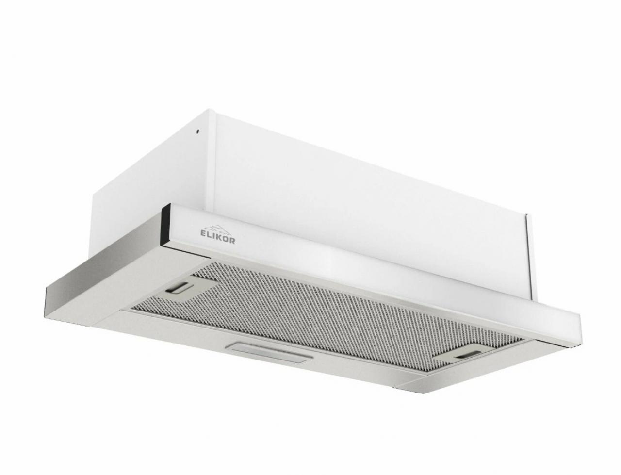 Вытяжка встраиваемая Elikor Интегра GLASS 60Н-400-В2Д нержавеющая сталь/стекло белое