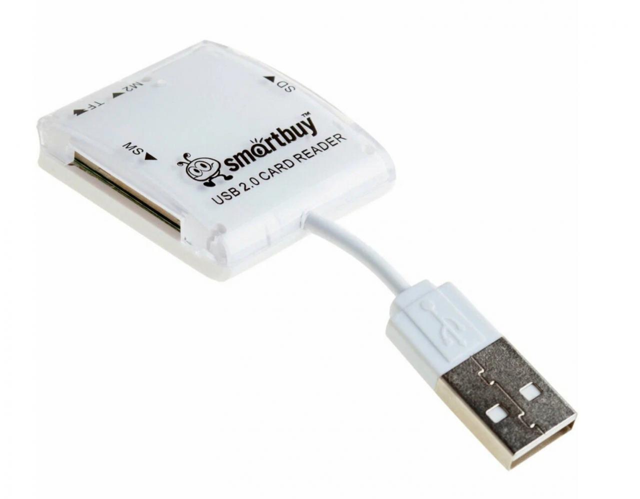 Картридер Smartbuy 713 USB 2.0 SD/microSD/MS/M2 (SBR-713-W) белый