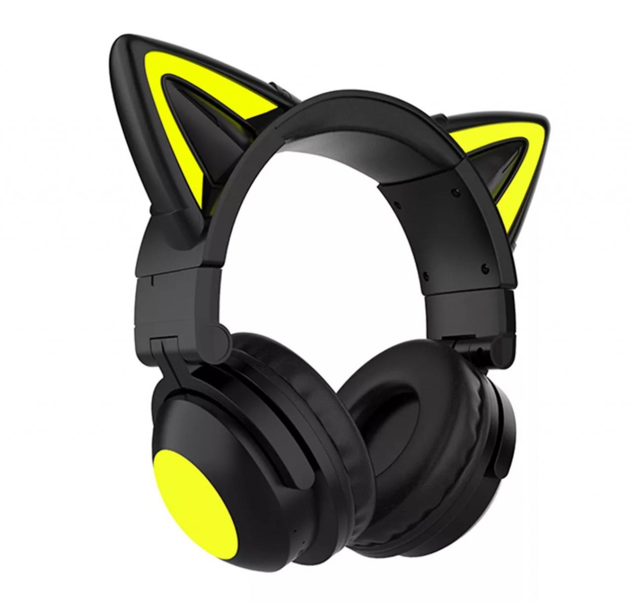Наушники QUMO PARTY CAT MINI ВТ 0052 черный/желтый