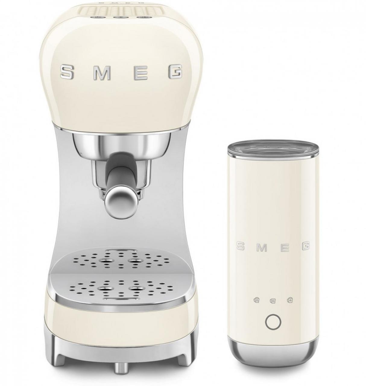 Кофемашина-эспрессо в комплекте со вспенивателем молока Smeg ECF12CREU кремовый