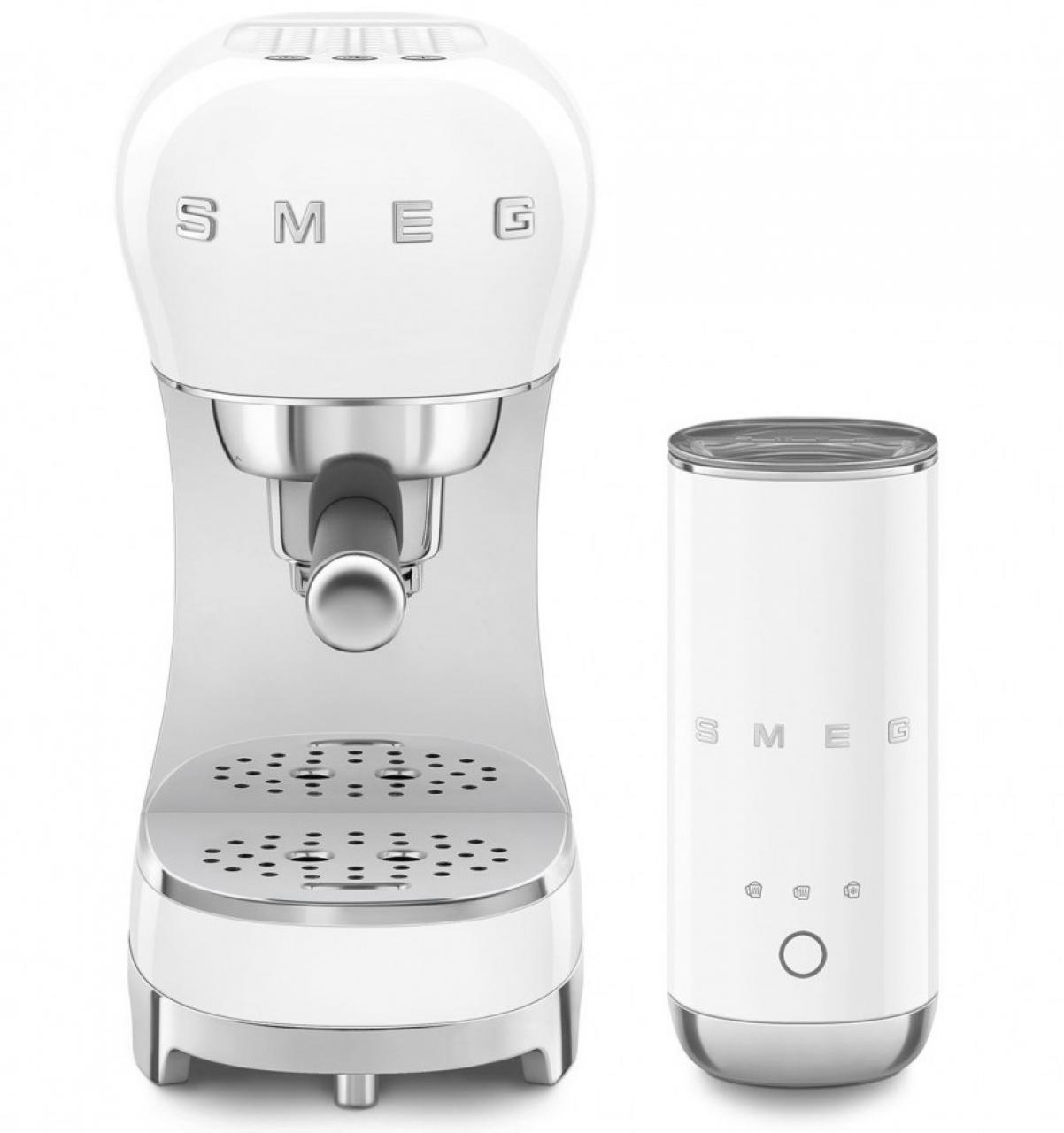 Кофемашина-эспрессо в комплекте со вспенивателем молока Smeg ECF12WHEU белый