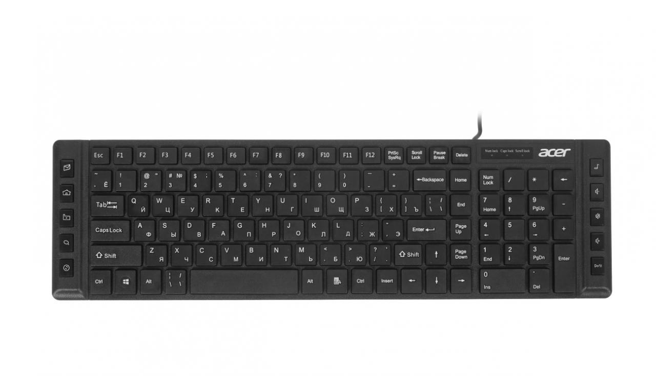 Клавиатура ACER OKW010 черный USB slim Multimedia (ZL. KBDEE.002)