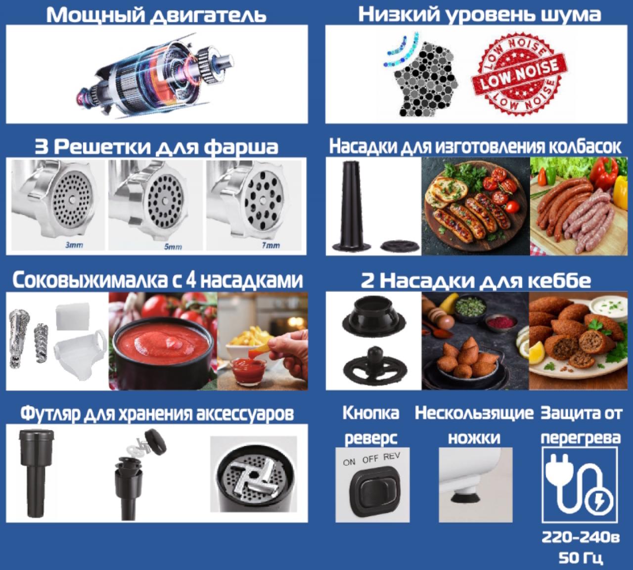 Мясорубка RENOVA MG220-R1SL